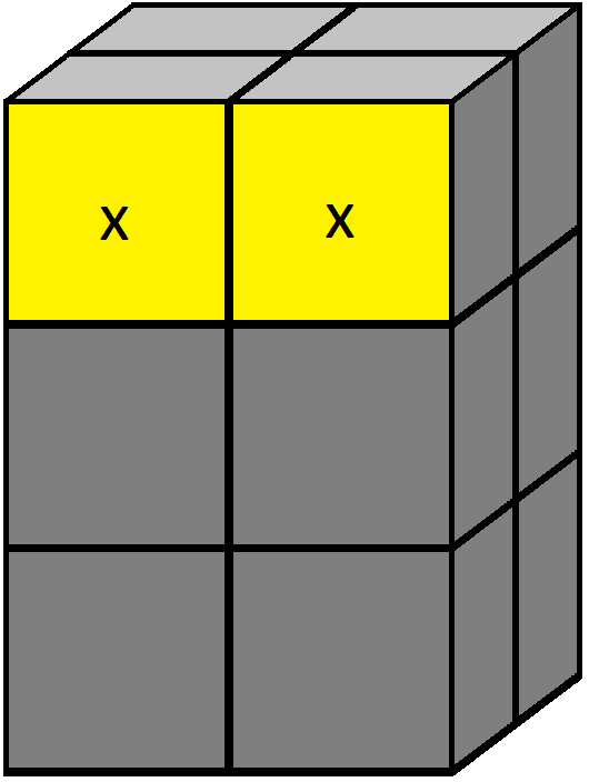 Algorithm of step 2 of how to solve the 2x2x3 tower cube