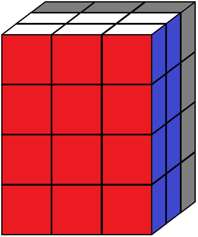 Back face of the 3x3x4 cube