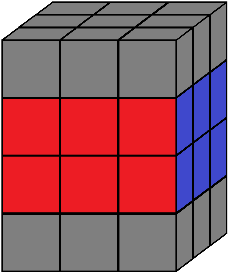Aim of step 3 of how to solve the 3x3x4 cube