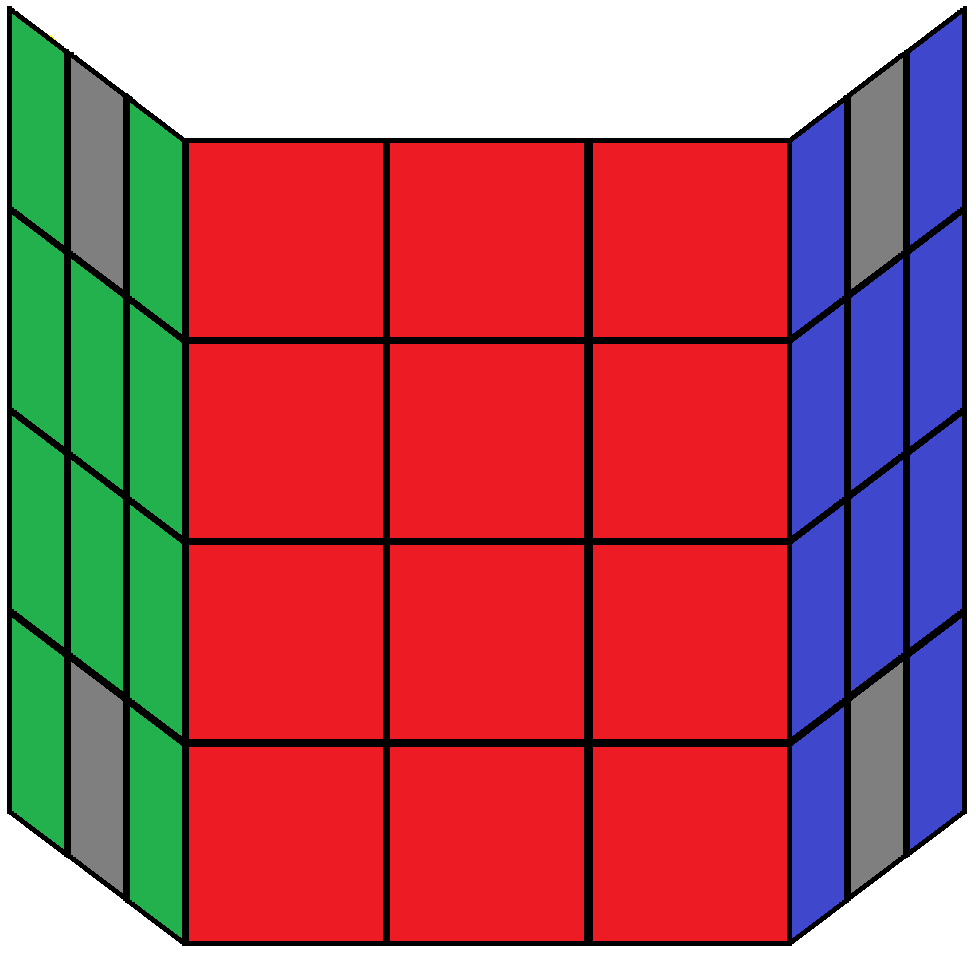 Aim of step 4 of how to solve the 3x3x4 cube
