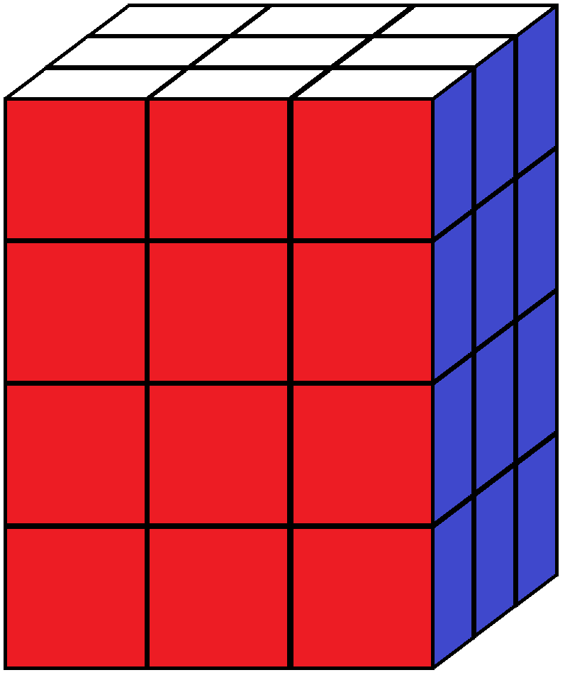 Aim of step 5 of how to solve the 3x3x4 cube
