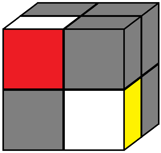 Algorithm 1/3 of step 1 of how to solve the Pocket cube