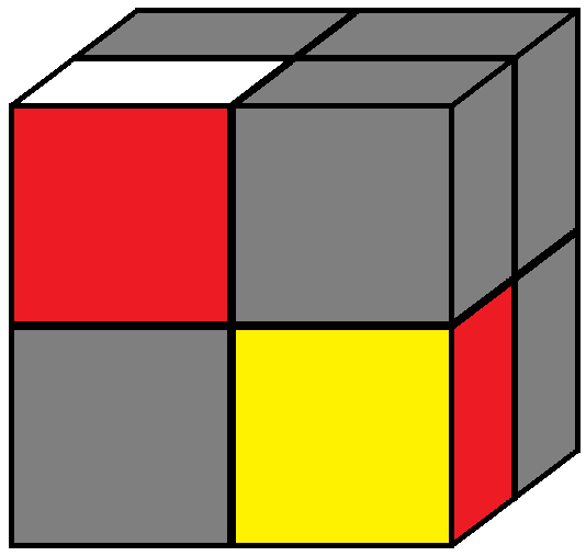 Algorithm 2/3 of step 1 of how to solve the Pocket cube