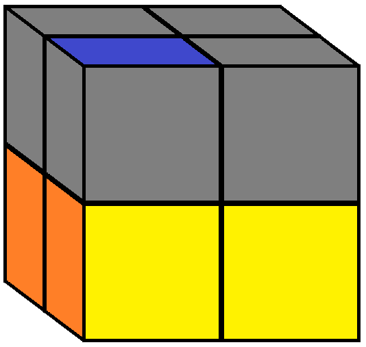 Algorithm 2/3 of step 2 of how to solve the Pocket cube