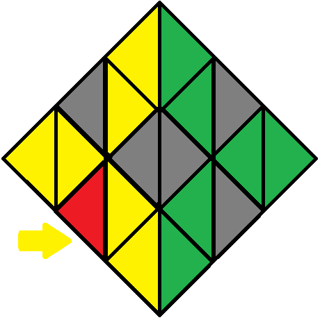 Algorithm 3/3 of step 2 of how to solve the Pyraminx