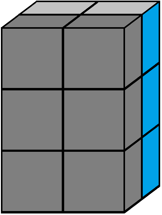 Front face of the 2x2x3 tower cube