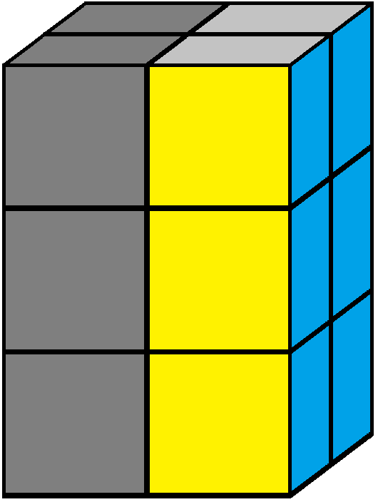 Left face of the 2x2x3 tower cube