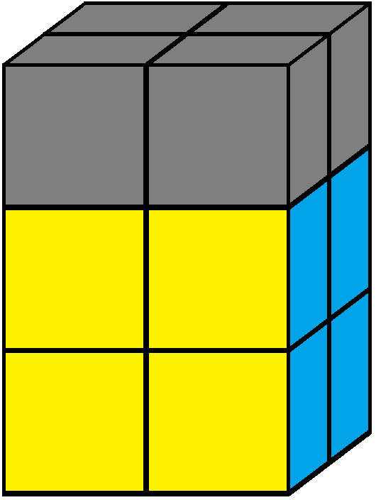 Up face of the 2x2x3 tower cube