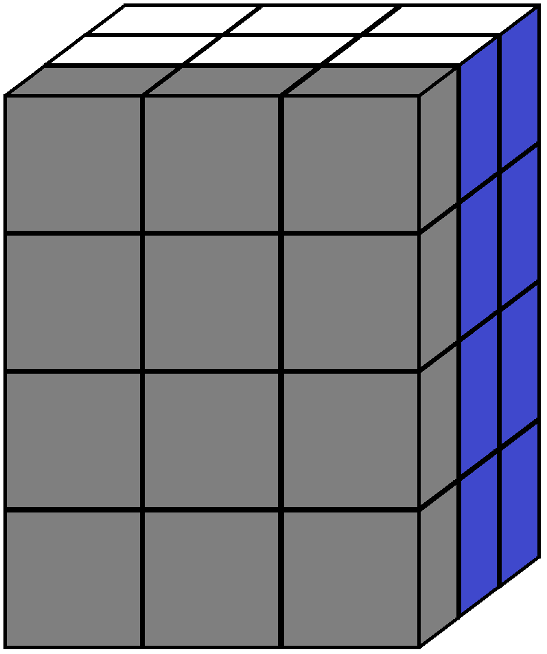 Front face of the 3x3x4 cube