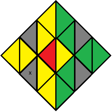 Algorithm 1/3 of step 2 of how to solve the Pyraminx