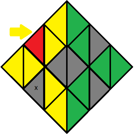 Algorithm 2/3 of step 2 of how to solve the Pyraminx